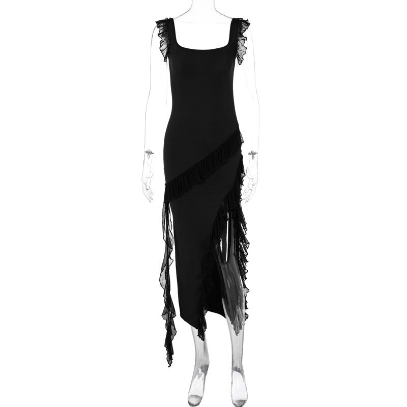 The Ruffled High-Slit Maxi Dress
