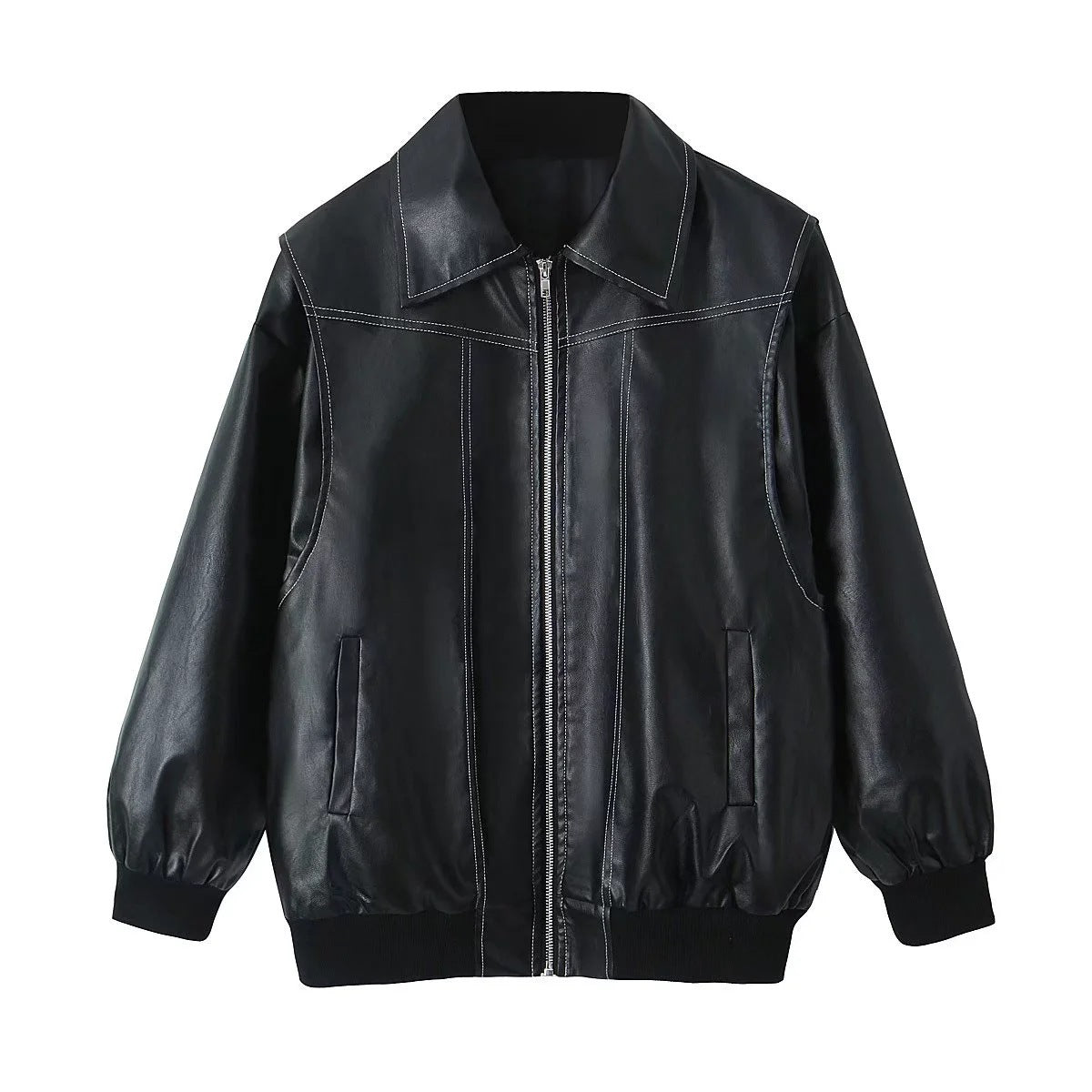 The Effortless Chic Faux Leather Moto Jacket