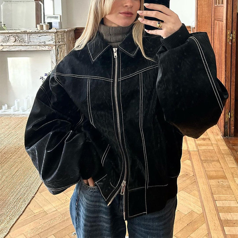 The Effortless Chic Faux Leather Moto Jacket