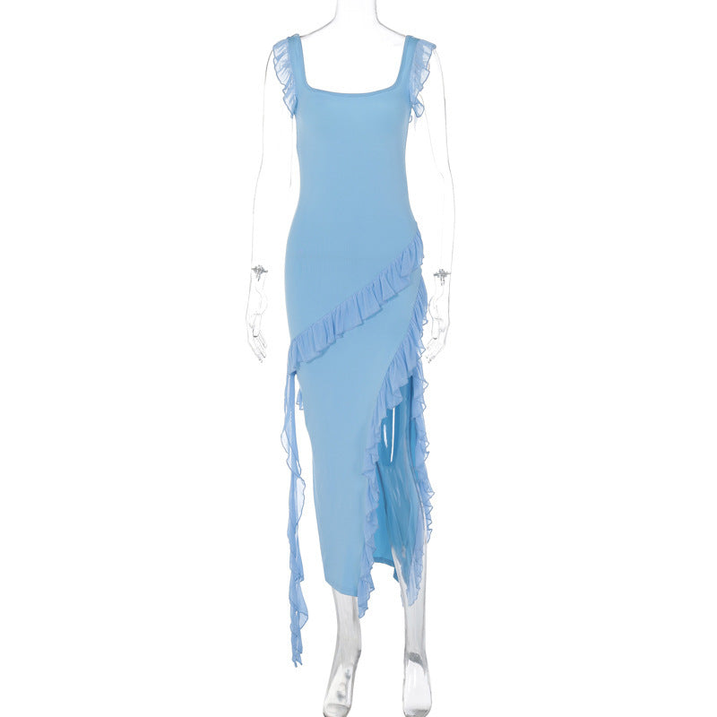 The Ruffled High-Slit Maxi Dress