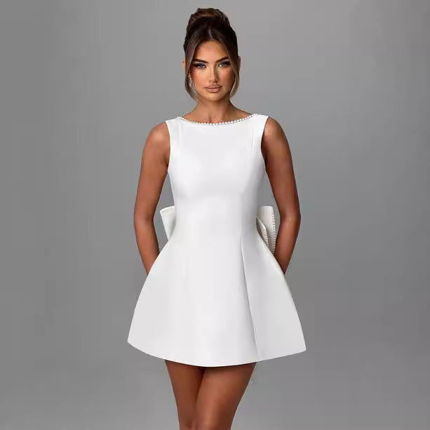 The Pearl & Bow Backless A-Line Party Dress