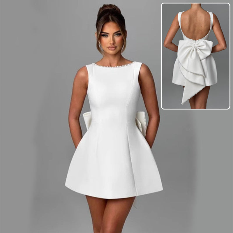 The Pearl & Bow Backless A-Line Party Dress