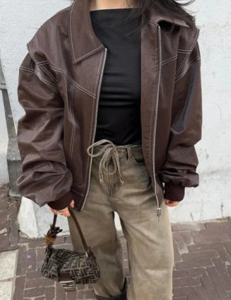 The Effortless Chic Faux Leather Moto Jacket