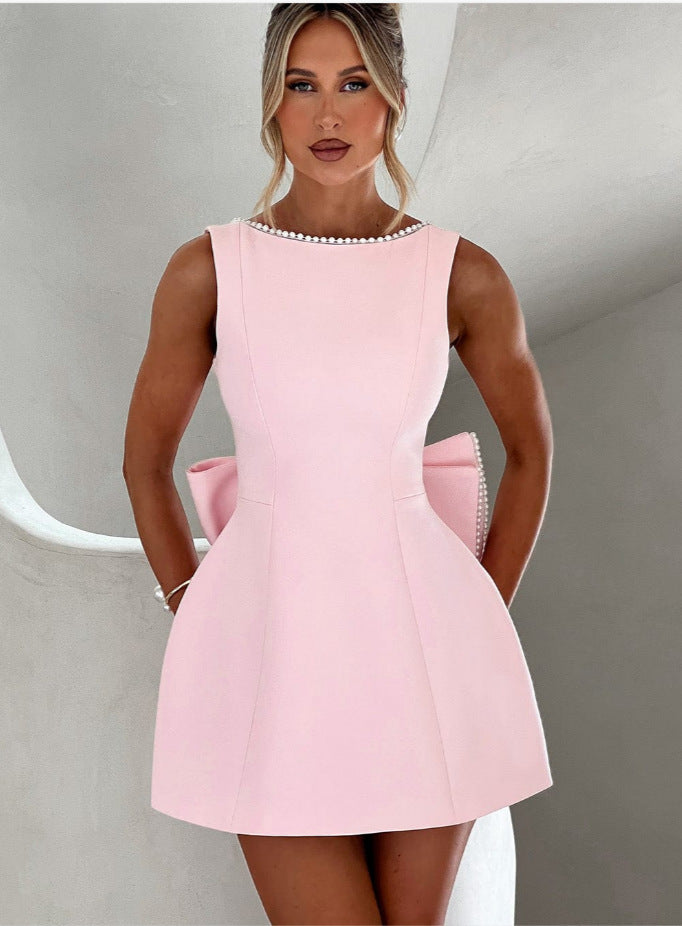 The Pearl & Bow Backless A-Line Party Dress
