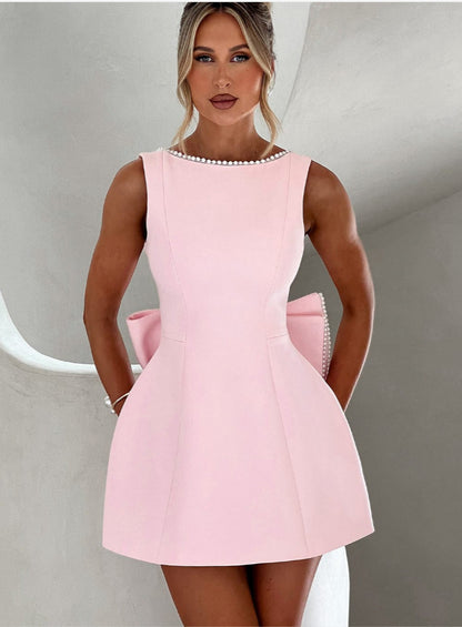 The Pearl & Bow Backless A-Line Party Dress
