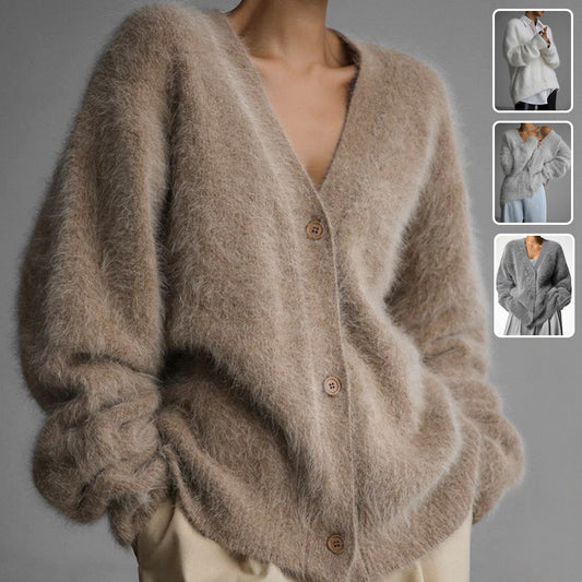 The Plush V-Neck Button Cardigan