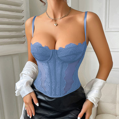 The Lace-Detail Corset Bustier Top