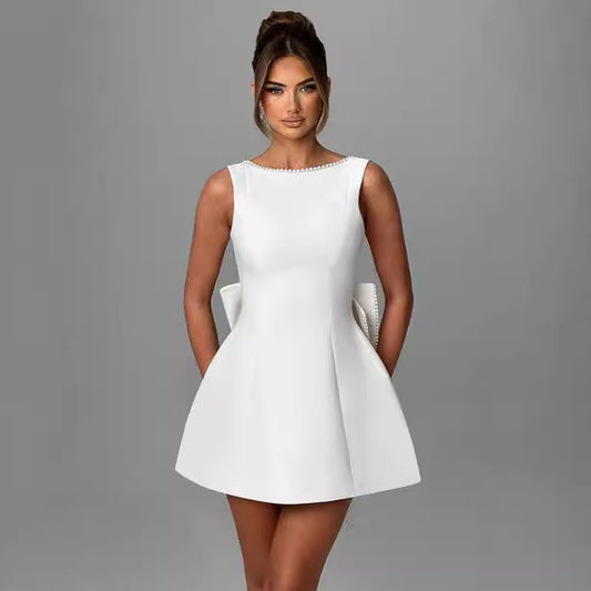 The Pearl & Bow Backless A-Line Party Dress